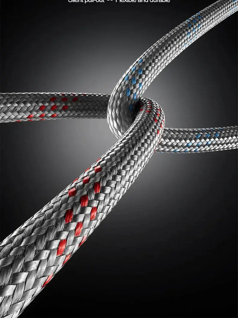 Stainless steel kitchen pull-out faucet hose by Simples Market, braided hose with red and blue accents