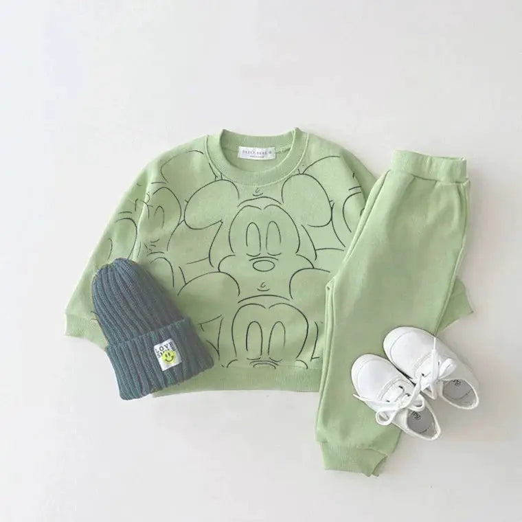 New Designer Cartoon Baby Tracksuit Unisex Summer Printed T Shirt and Shorts Set