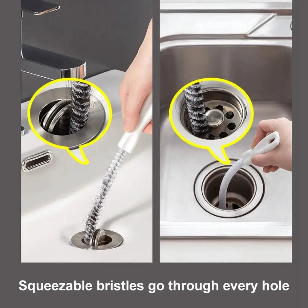 Simples Market pipe dredging brush for bathroom sink drains; flexible bristle drain cleaner tool.