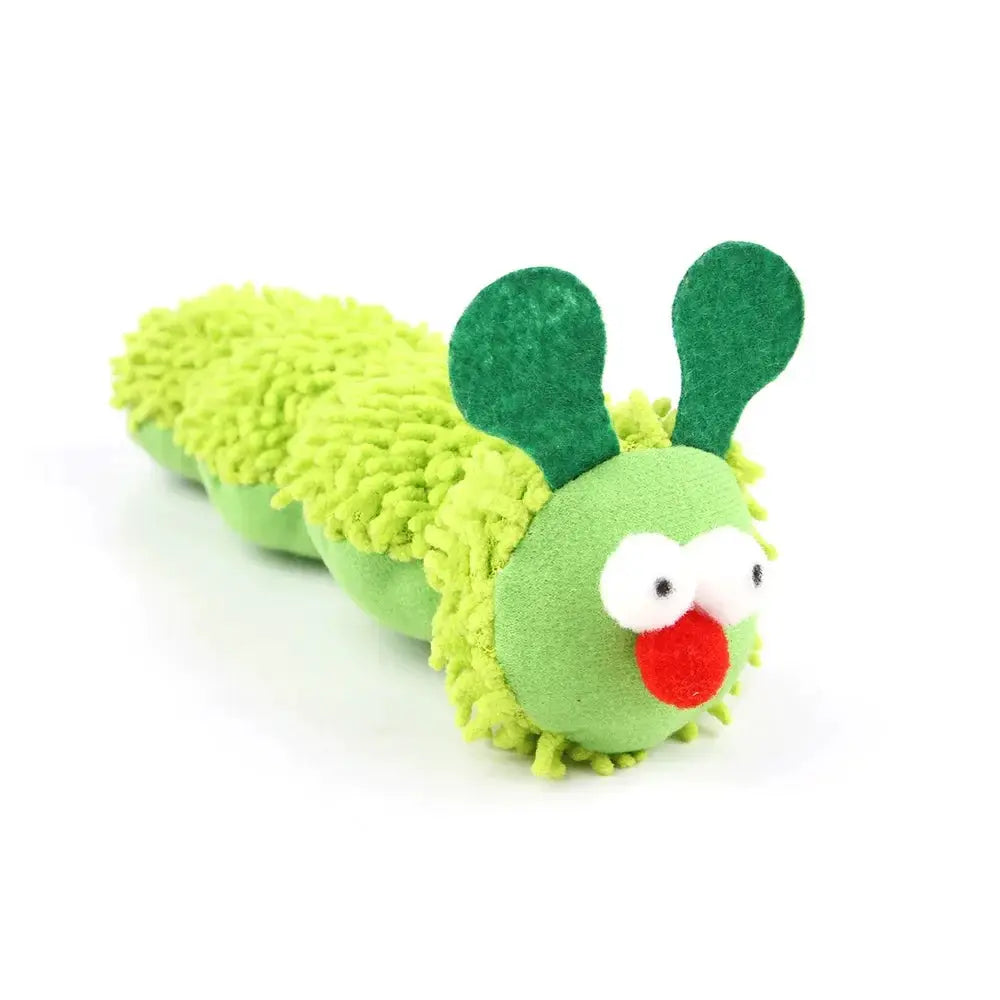 Caterpillar Cat Chew Toy With Catnip And Silvervine For Interactive Teaser And Molar Dental Health
