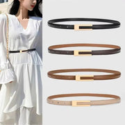 NovaStyle Women PU Leather Thin Waist Belt Adjustable With Metal Accent Korean Fashion Belt