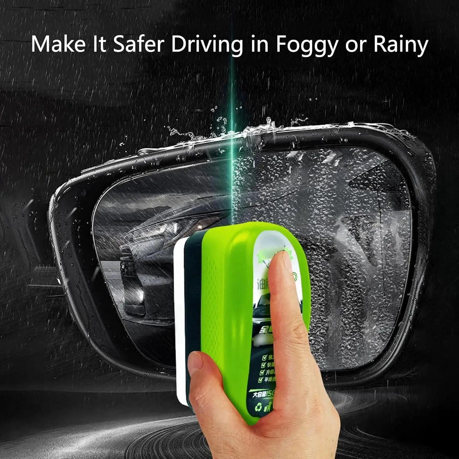 Simples Market car glass cleaner handheld sponge brush in bright green for windshield cleaning