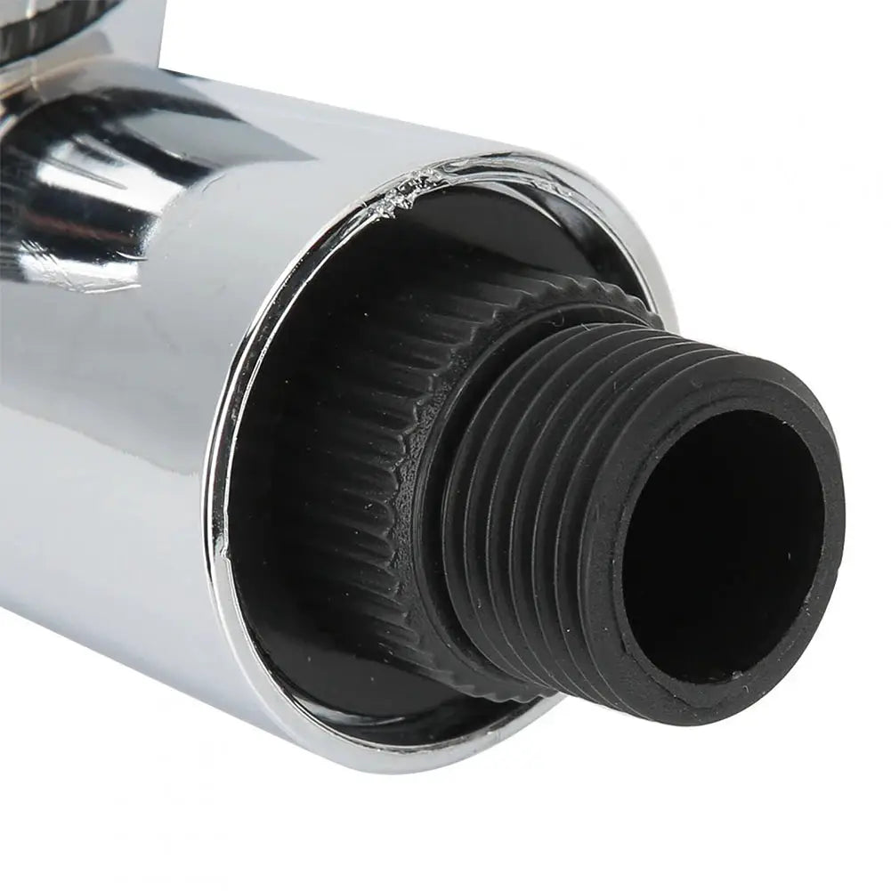 Shower head adapter in chrome with black G1/2 threaded connector