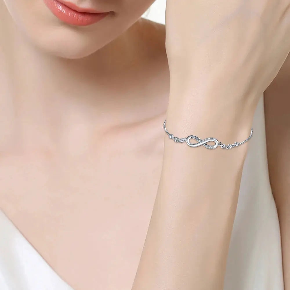 925 Sterling Silver Lucky Symbol Zircon Bracelet For Women Romantic Valentines Day Jewelry Gift Luxury