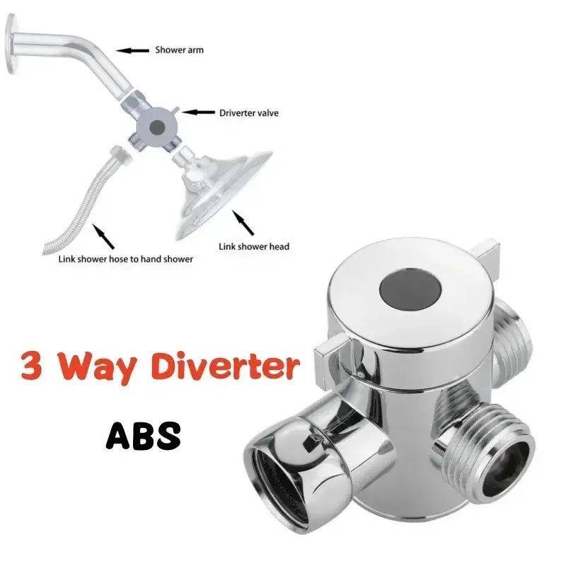Simples Market chrome 3-way diverter valve with ABS body and G1/2 fittings