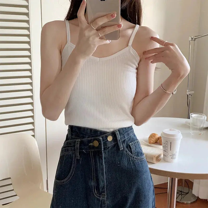 VelvetyLux Thermal Velvet Crop Top For Women Elastic Fit For Comfortable Layering Black Tank