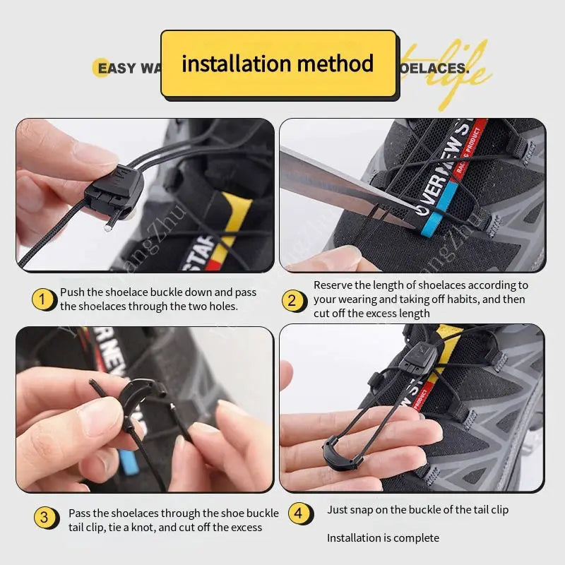 No Tie Round Elastic Tennis Shoe Laces For Adults And Kids Quality Running Sneakers Shoelaces Black White Accessories