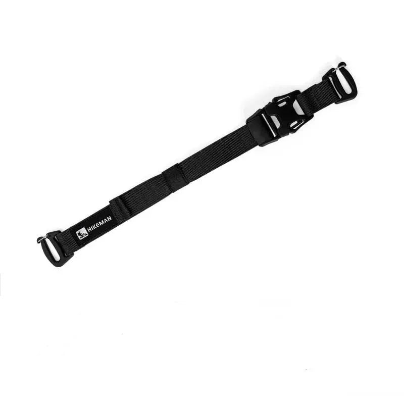 Outdoor luggage strap by Hikeman; black nylon, adjustable plug-in buckle packing strap