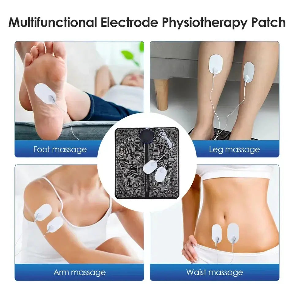 Electric Foot Massager Pad With EMS Therapy Portable Foldable Design For Feet Ankles Calves And Relaxation