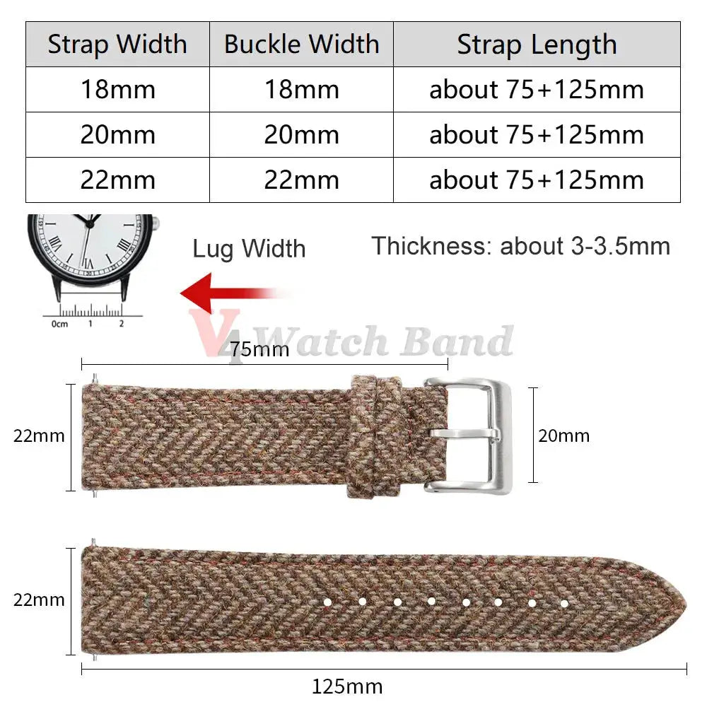 HeritageForge Quick Release Weave Bracelet For Omega And Seiko Vintage Cowhide Tweed Nylon Strap 18mm 20mm 22mm