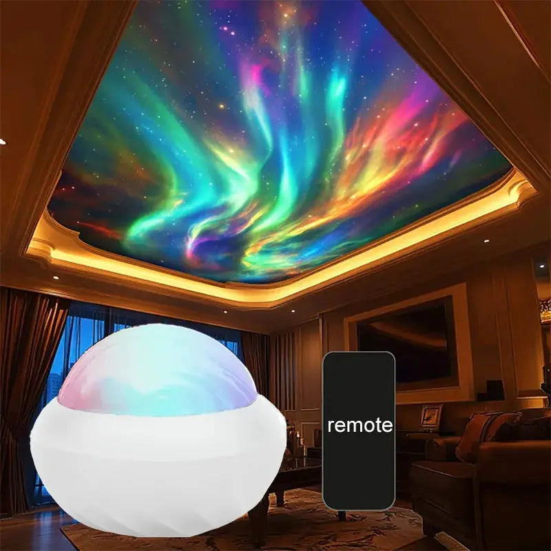 Northern Light Projector RGB Aurora lamp with remote control, USB powered, 360° rotating globe