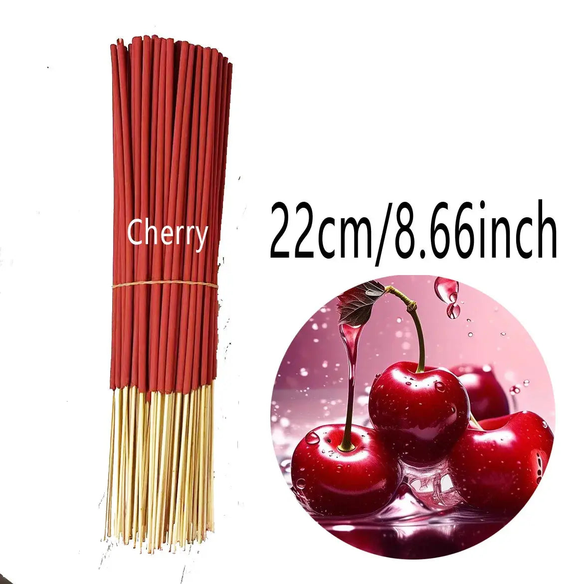 Handmade Cherry Fragrance Incense Sticks 22 Cm Indoor Outdoor Use For Yoga Meditation Camping Travel