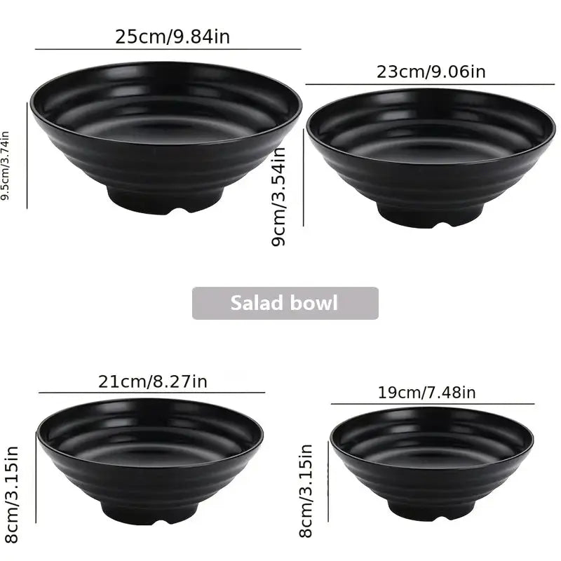 Thickened Plastic Ramen Bowl With Anti Slip Base Solid Color Lamian Salad Bowl For Kitchen Restaurant Not Ceramic