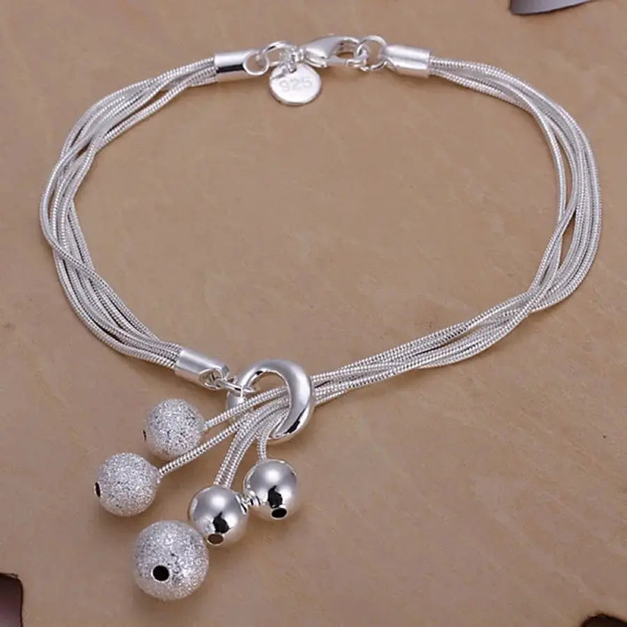 925 Sterling Silver Fine Chain Bracelet For Women And Men With Charms Wedding Gift Fashion Jewelry