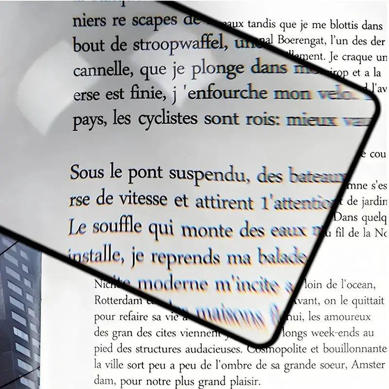 OptiClear Full Page Large Sheet Magnifier Crystal Clear Reading Aid For Undistorted Page View