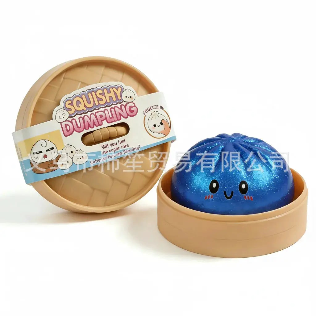 Glitter Dumpling Squishy With Box Sensory Squeeze Toy For Stress Relief Calming Fidget