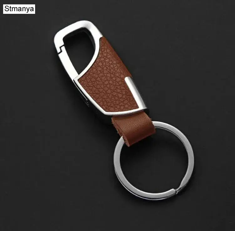 Leather Keychain For Men And Women, Silver Plated Metal Key Ring With O Ring Buckle, Heart Shaped Gift
