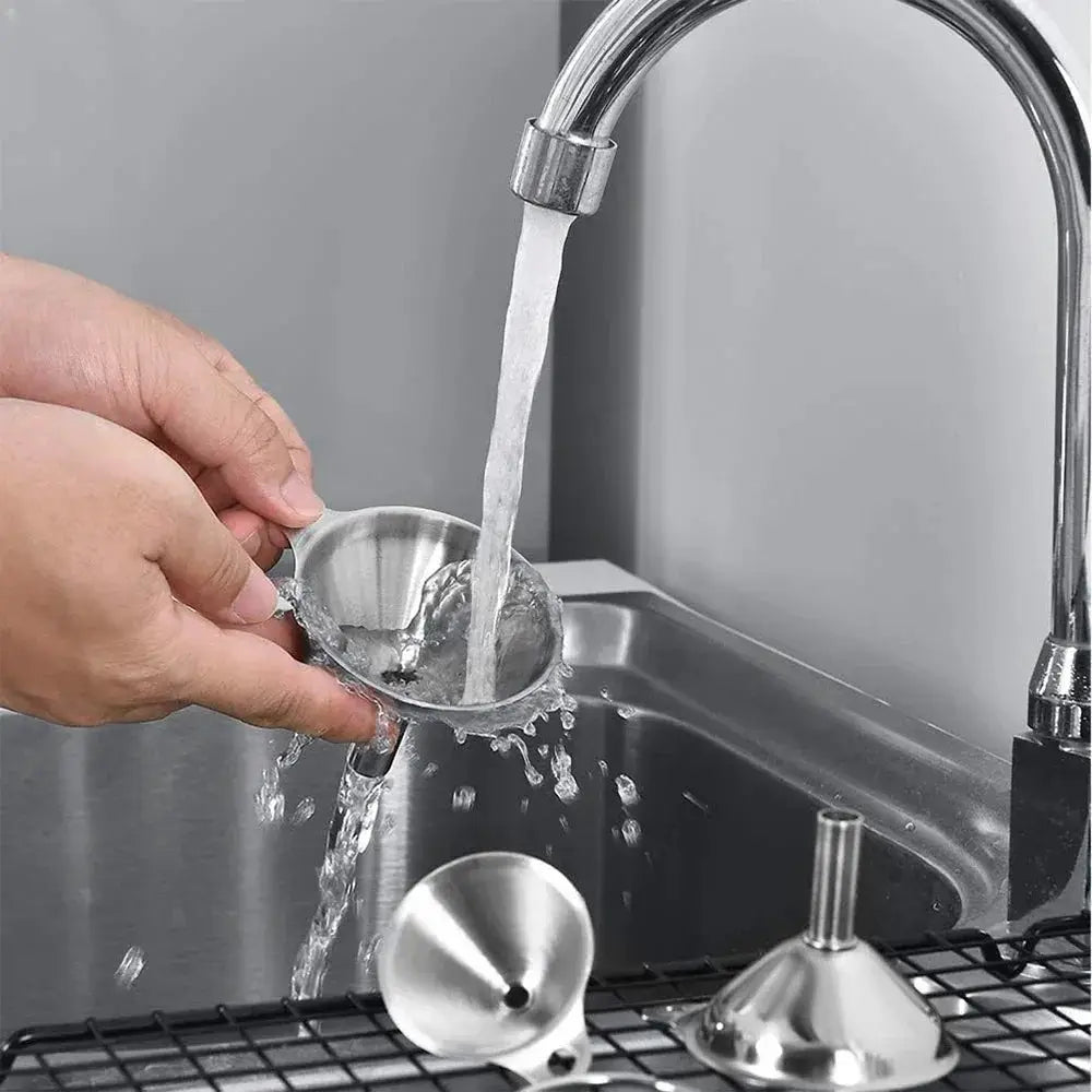 3 Pcs Stainless Steel Kitchen Funnels Set Food Grade 304 Stainless Steel For Filling Bottles Essential Oils Spices
