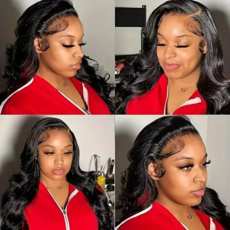 Body wave lace frontal wig, black Brazilian human hair with HD lace, preplucked, 13x6 front and 2x6 closure
