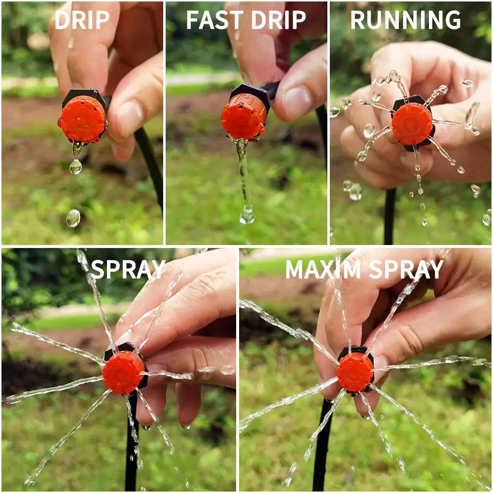 Micro Drip Irrigation System Portable 20 Meter Automatic Watering With Adjustable Drippers Misting Kit For Garden Hose