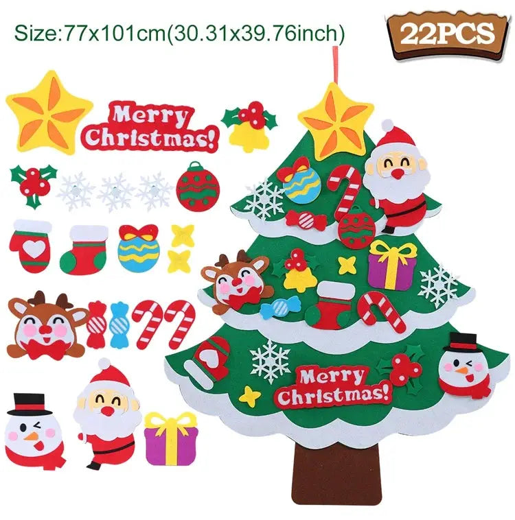 DIY Felt Christmas Tree Decoration Kit For Home Decor Xmas Navidad Noel 2025 Santa Claus Gift For Kids