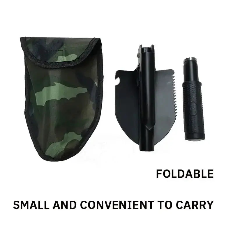 Six In One Folding Military Shovel Engineer Shovel For Camping Outdoors Survival Multi Tool Pickaxe Saw Hex Wrench