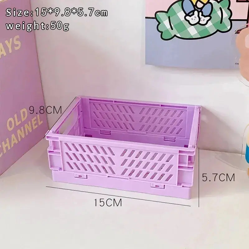 Simples Market purple plastic folding desktop storage basket, 15 x 9.8 x 5.7 cm, 50 g