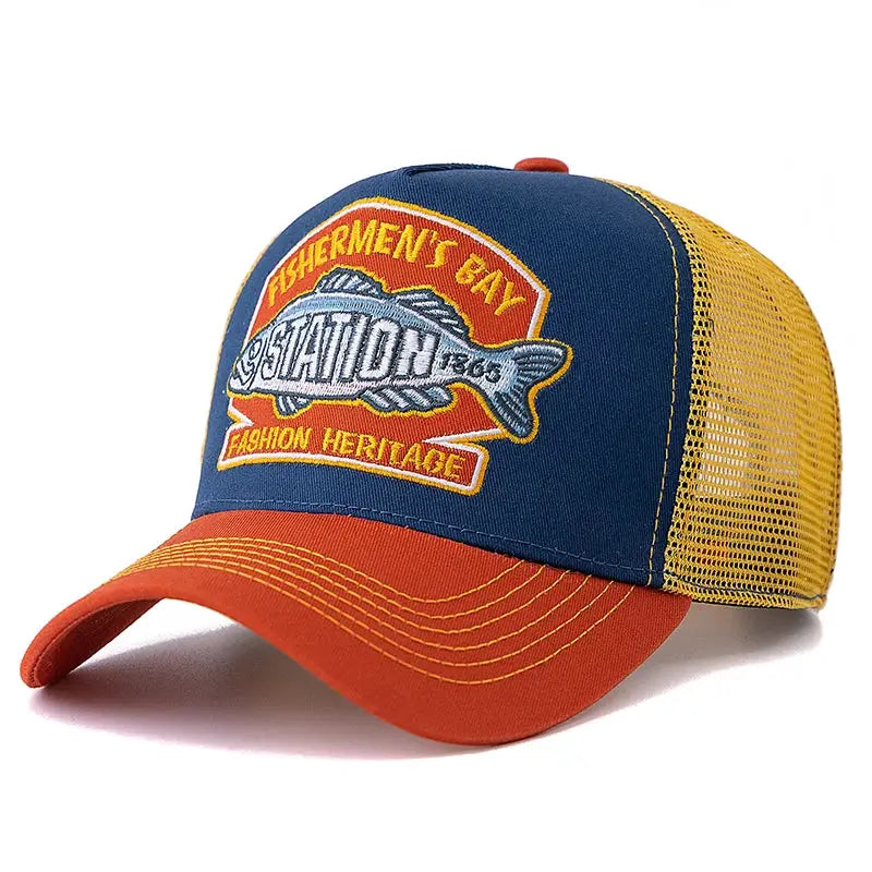Hot Sale Unisex Fishing Cap Breathable Mesh Trucker Hat For Men Women Outdoor Snapback Cap