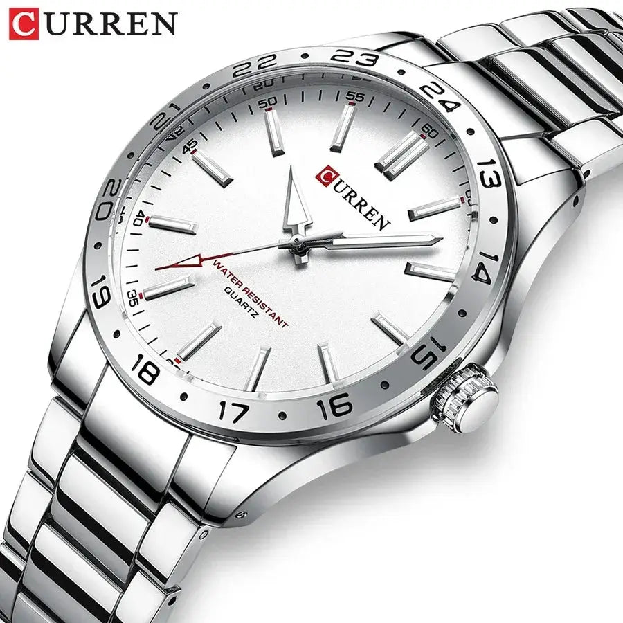 Curren 8452 Ultra Thin Quartz Watch For Men Minimalist Stainless Steel Wristwatch For Everyday Style