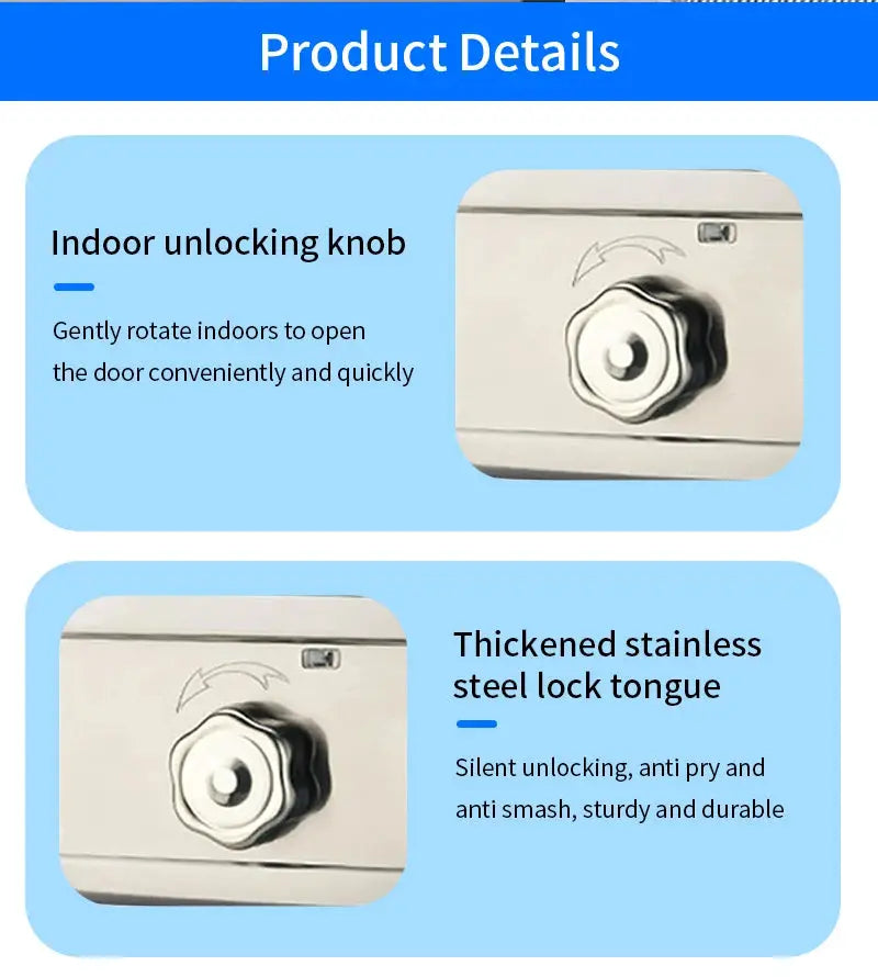 Simples Market smart door lock with Tuya Bluetooth app; indoor knob and thickened stainless steel lock tongue