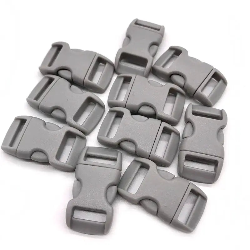 Simples Market plastic 10mm gray side-release buckles for paracord bracelets.