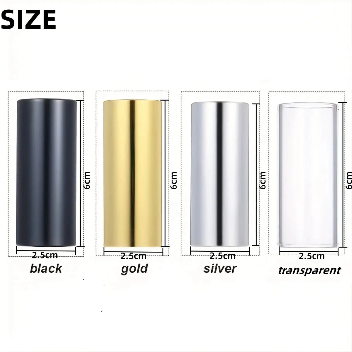 Miwayer 60mm Guitar Slide Bar Stainless Steel Glass Finger Slide Guitar Ukulele Banjo Accessory