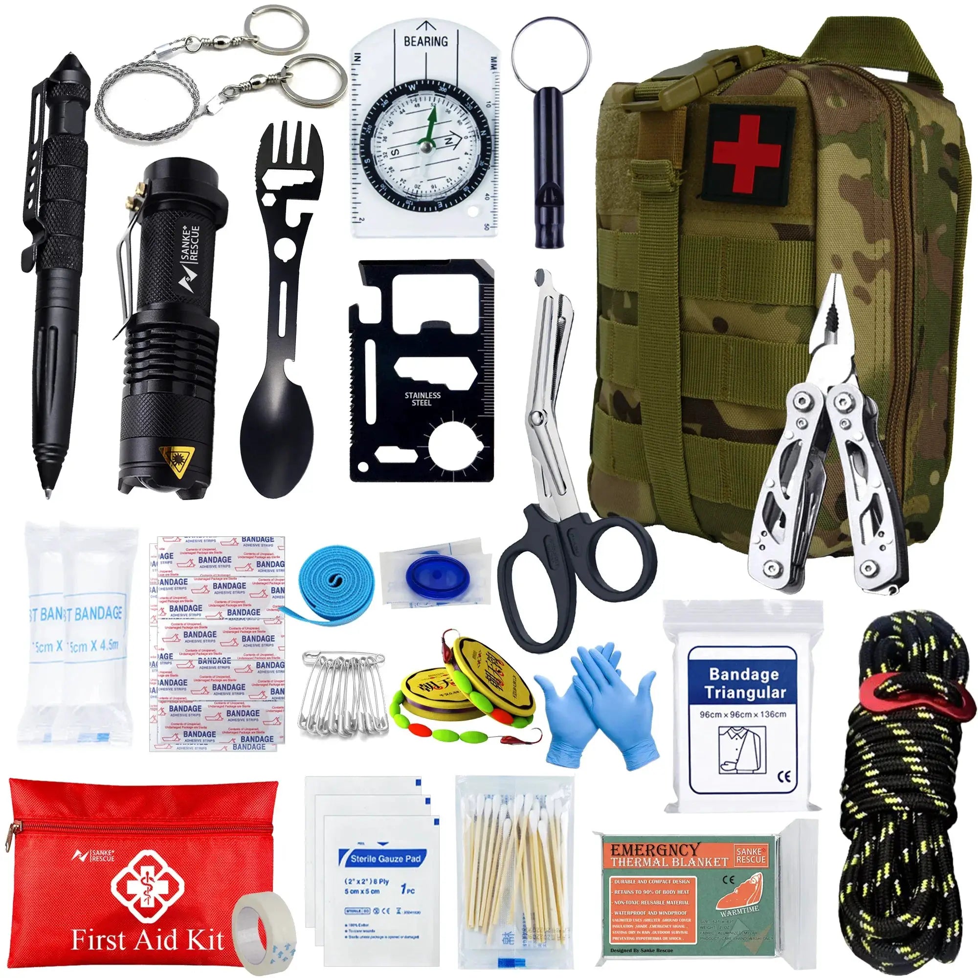 Tactical First Aid Kit For Car And Outdoor Survival MOLLE Pouch Medical Bag Self Defense EDC Gear For Camping Hiking