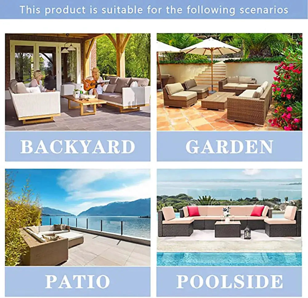 Outdoor sofa cushion covers by Simples Market; 1-4 set replacement covers for backyard, garden, patio and poolside.
