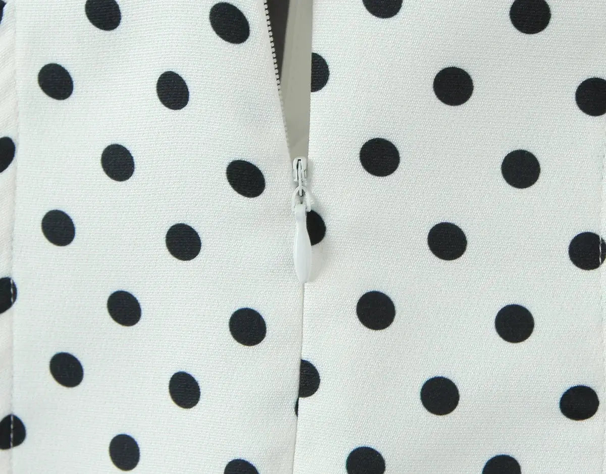 Yenkye French Style Retro Polka Dot Halter Dress Women Backless A Line