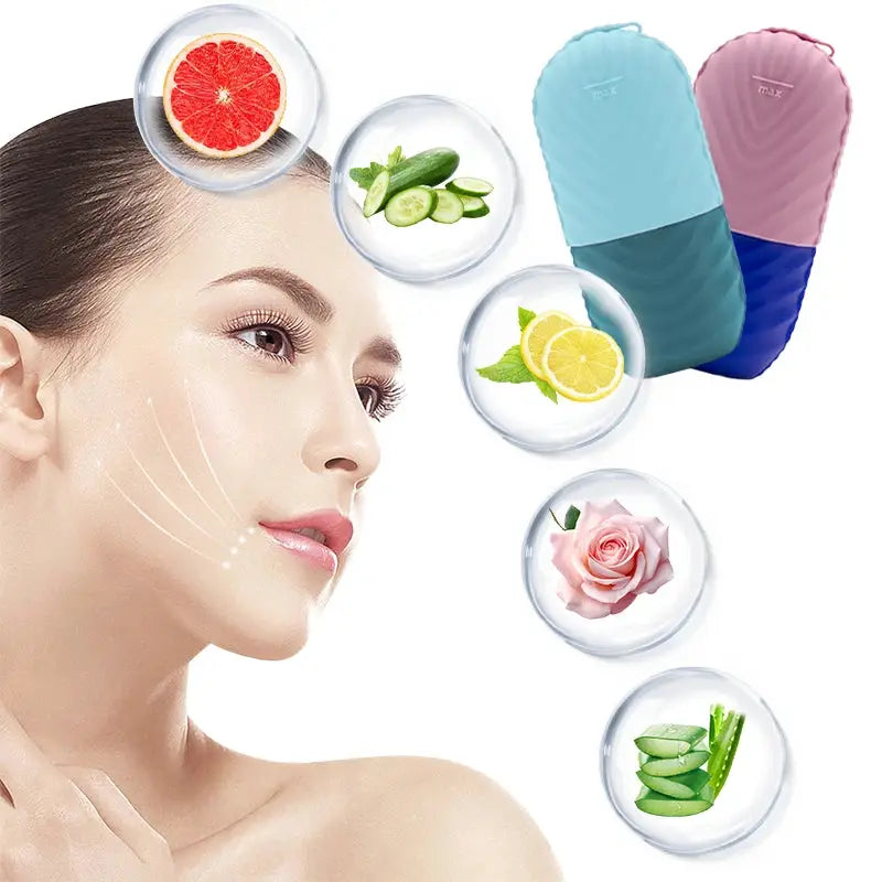 Facial Beauty Applicator Skin Care Tool Ice Shaving Massage Silicone Ice Mold For Cooling Facial Therapy And Rejuvenation