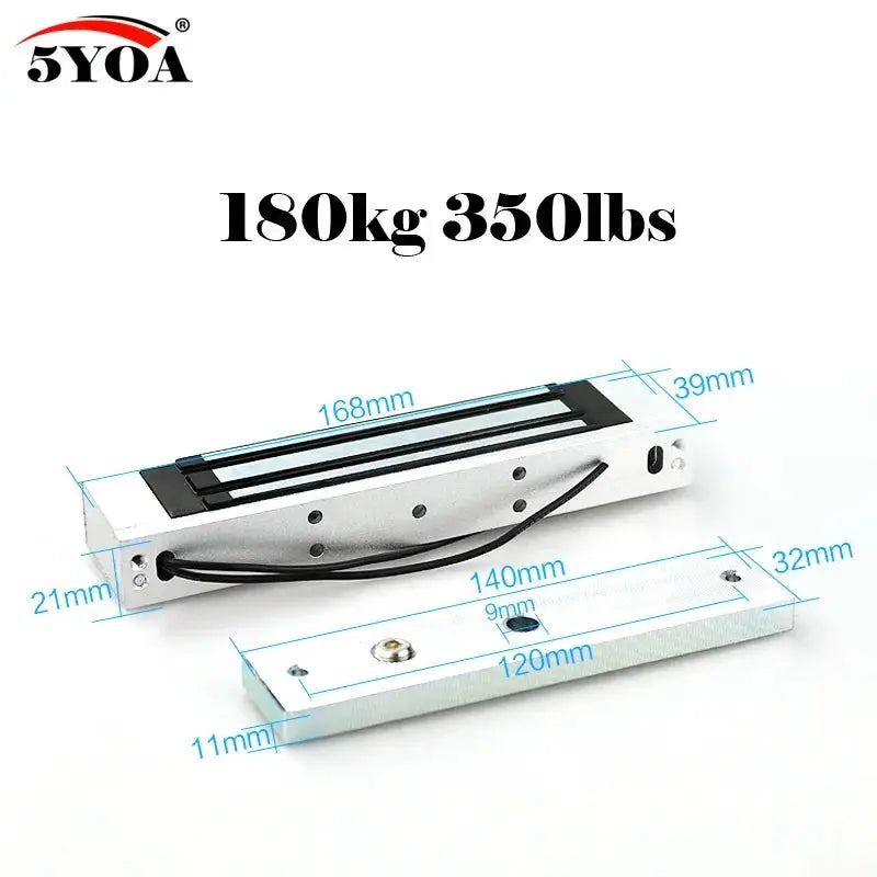 5YOA magnetic door lock with mounting plate; steel housing, 2-piece set for access control systems