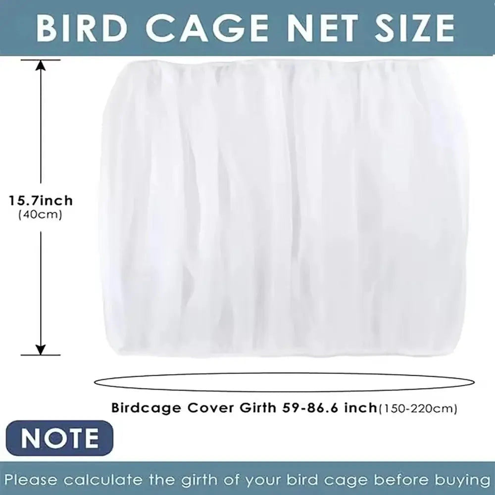 1PC Square Round Bird Cage Cover Splash Proof Mosquito Net Screen Parrot Protection Net Cage Accessory