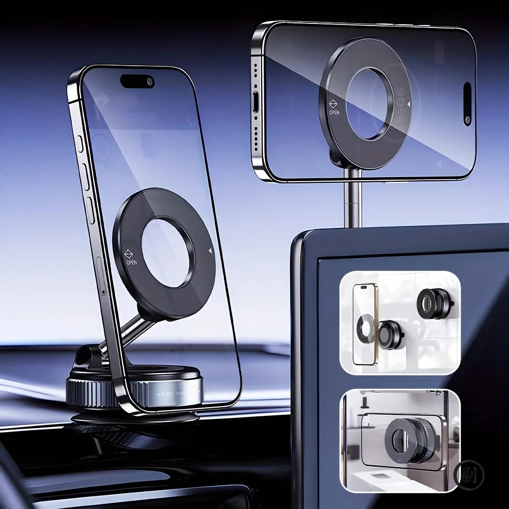 Magnetic Car Phone Holder Foldable 360 Degree Vacuum Mount Universal
