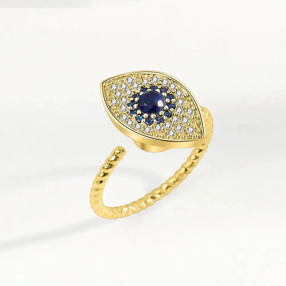 SMJEL Fidget Spinner Ring for Women Crystal Flower Eye Butterfly Animal Motifs Stress Relief Wedding Jewelry