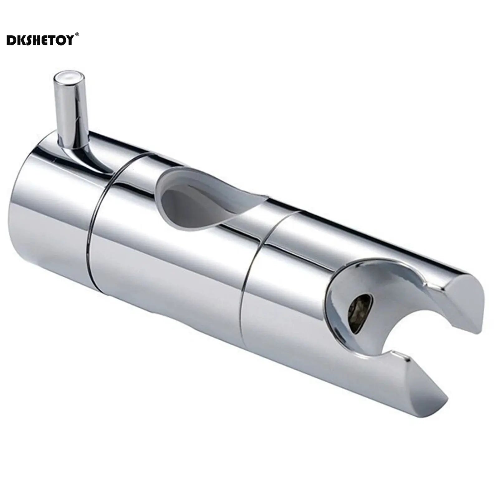 Shower head holder clamp, chrome finish, fits 19–25mm hoses, DKSHETOY