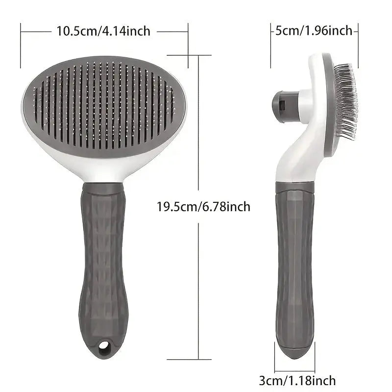 One Click Pet Hair Removal Comb for Dogs and Cats Automatic Slicker Brush for Effortless Grooming