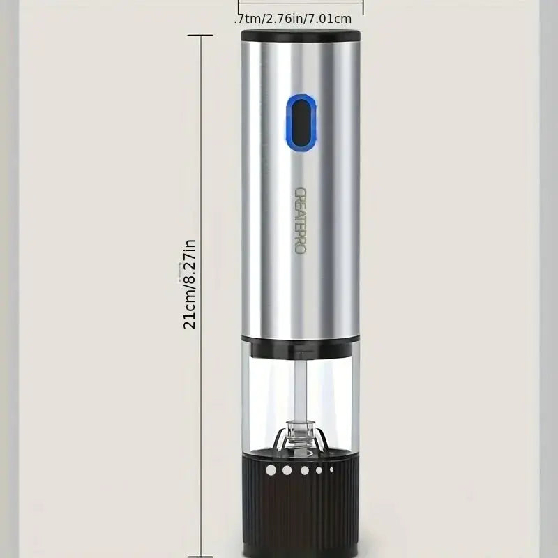 ChefSmart Electric Salt and Pepper Grinder Rechargeable Pepper Mill with Adjustable Coarseness