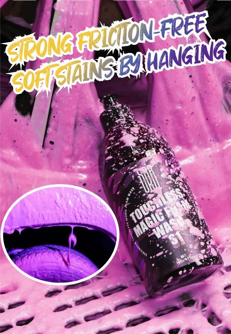 Pink foaming snow foam car wash soap by Simples Market; works with foam cannons, guns or bucket washes.