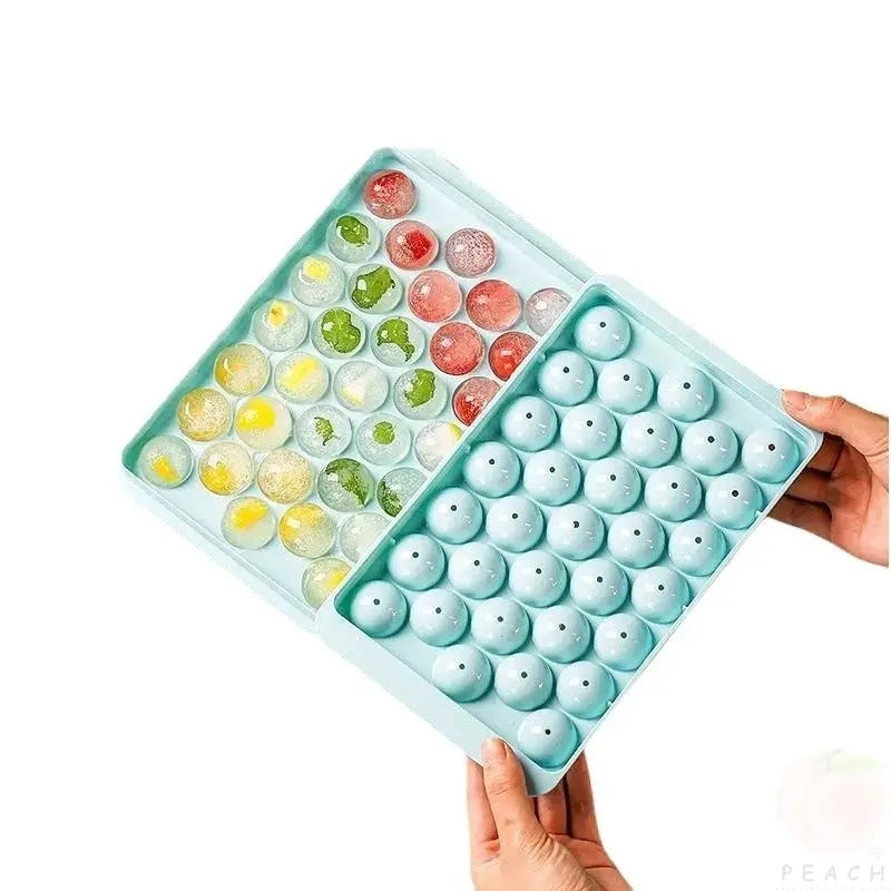 3D Round Ice Cube Tray With Lid For Ice Balls And Compartments 33 Cell Ice Mold Set