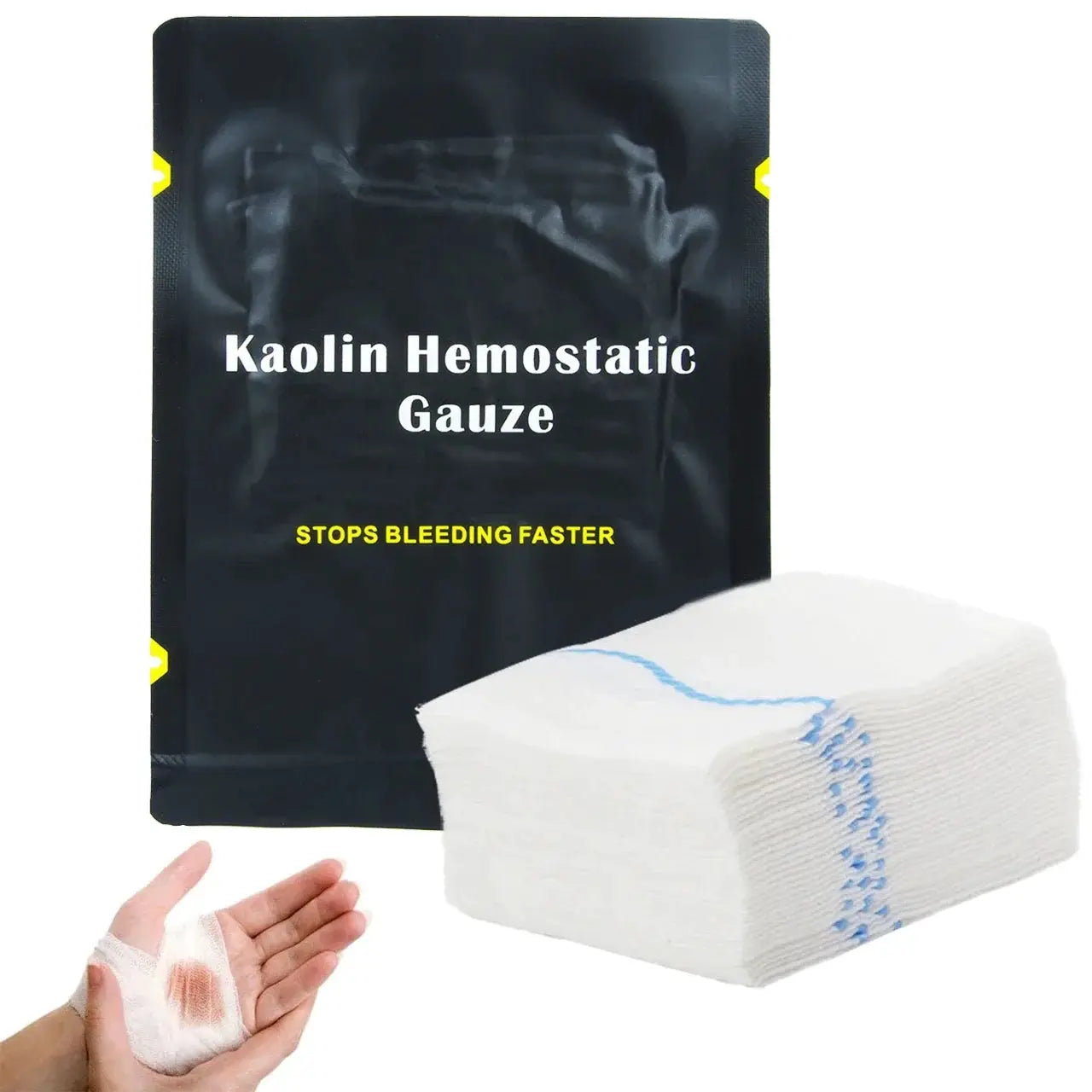 Hemostatic Kaolin Gauze Z Fold For Combat Trauma Soluble Wound Dressing For Ifak Tactical First Aid Kit And EDC