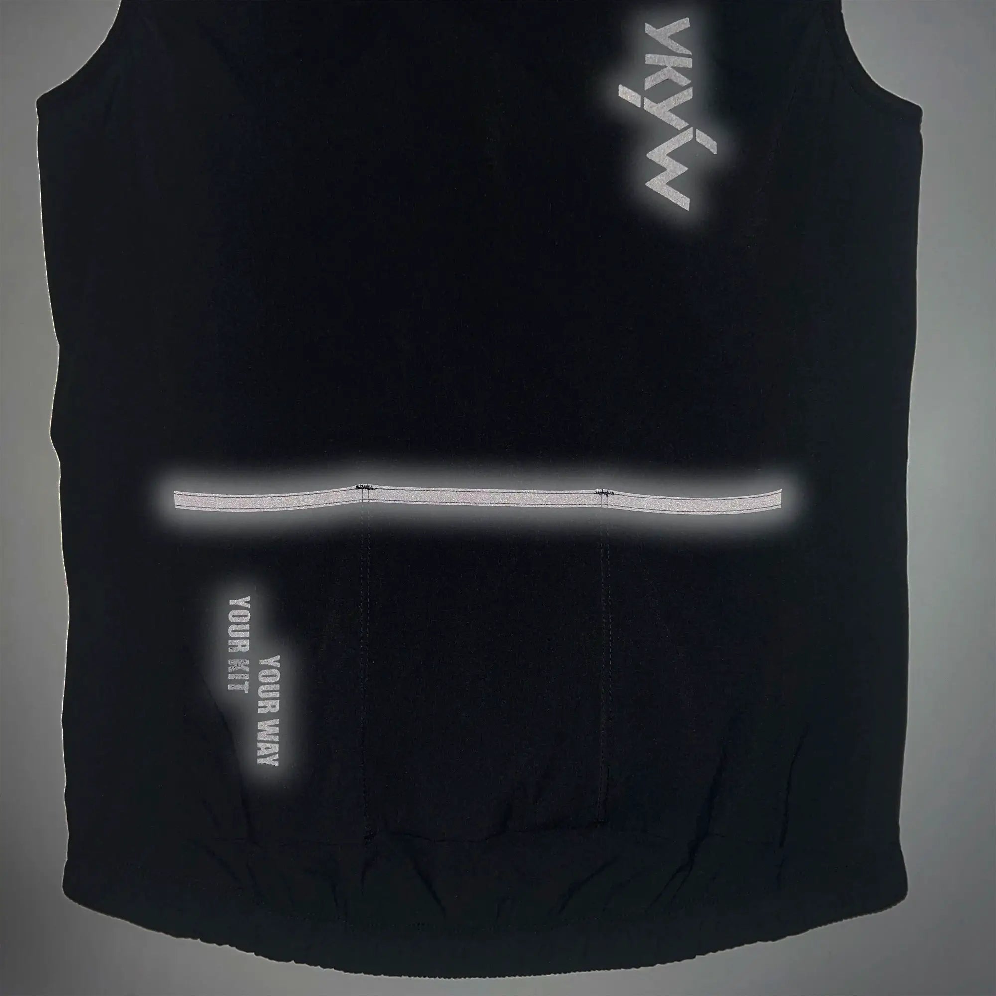 Men's black YKYWBIKE sleeveless cycling vest with reflective stripe