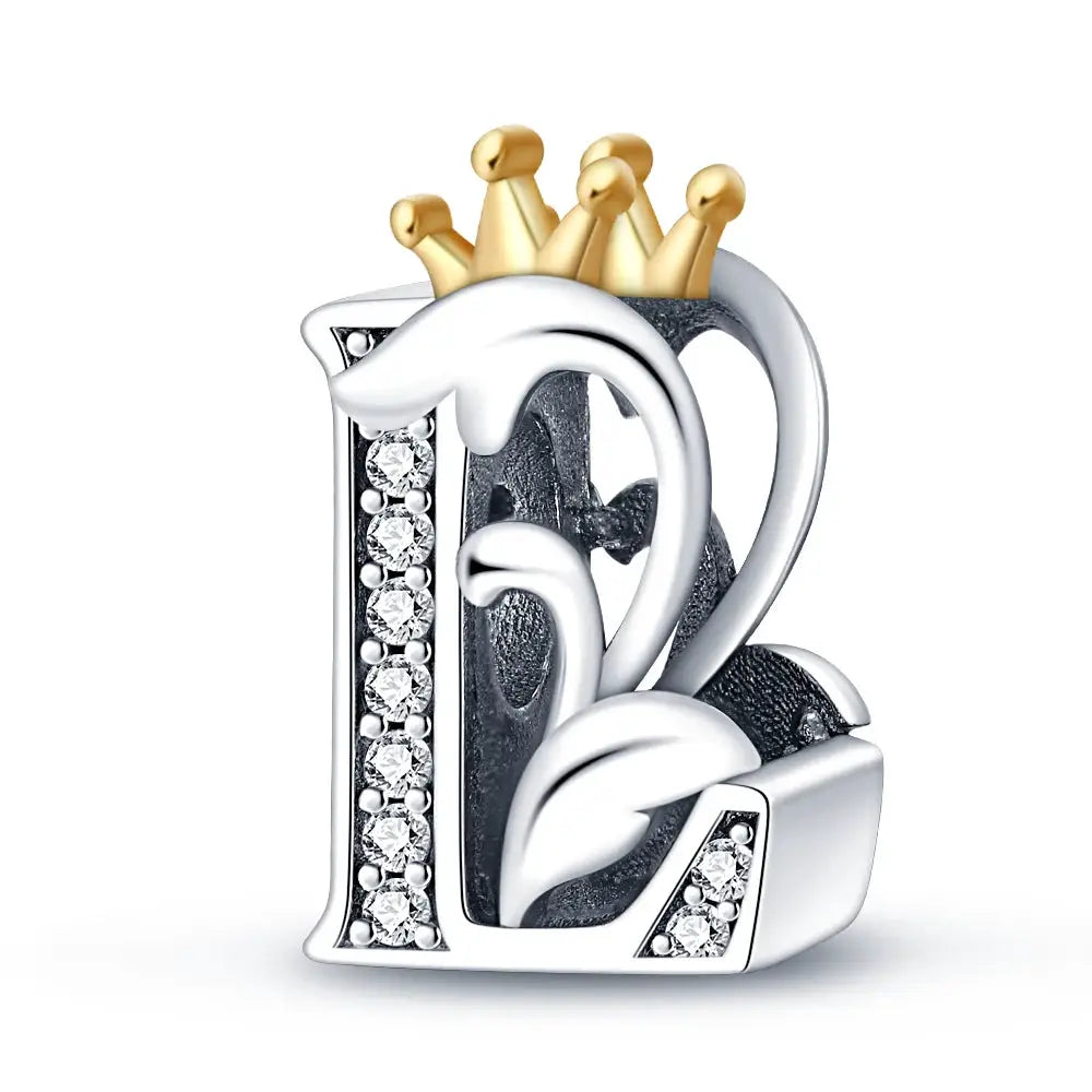 925 Sterling Silver Alphabet Charms A to Z Beads for Women Fit Original Bracelet DIY Jewelry Gift