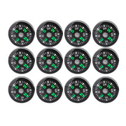 New 12 Piece 20mm Mini Pocket Oil Filled Compass Set for Hiking Camping Outdoor Survival Accessories Multi Tools