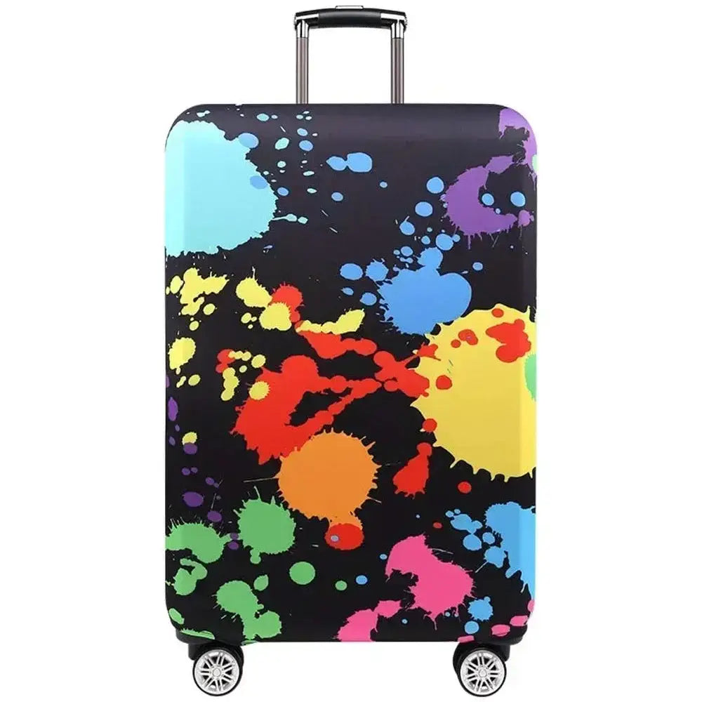 VoyagePro Luggage Cover For 18 To 32 Inch Suitcases Washable Stretch Fabric Protector With Bright Geometric Pattern